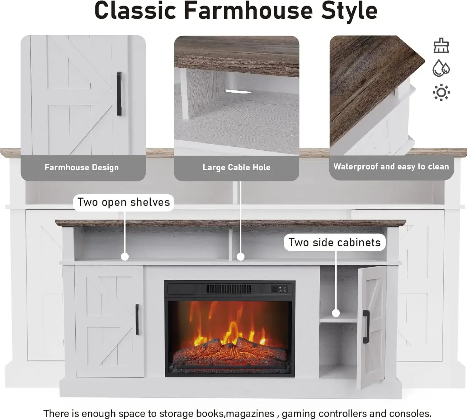 Patio Heater Standing - [Discounted Price!]Fireplace TV Stand for TVs