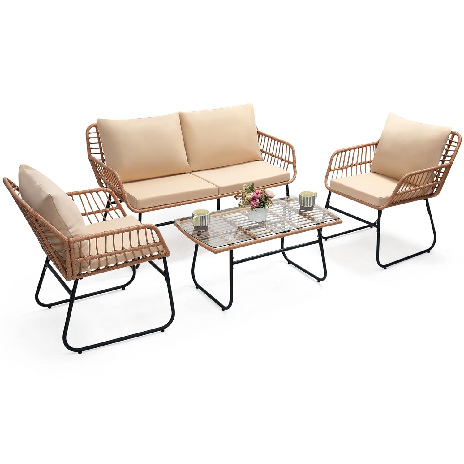 Outdoor Furniture Ofo - o*-4 Piece Patio Bistro Outdoor Furniture