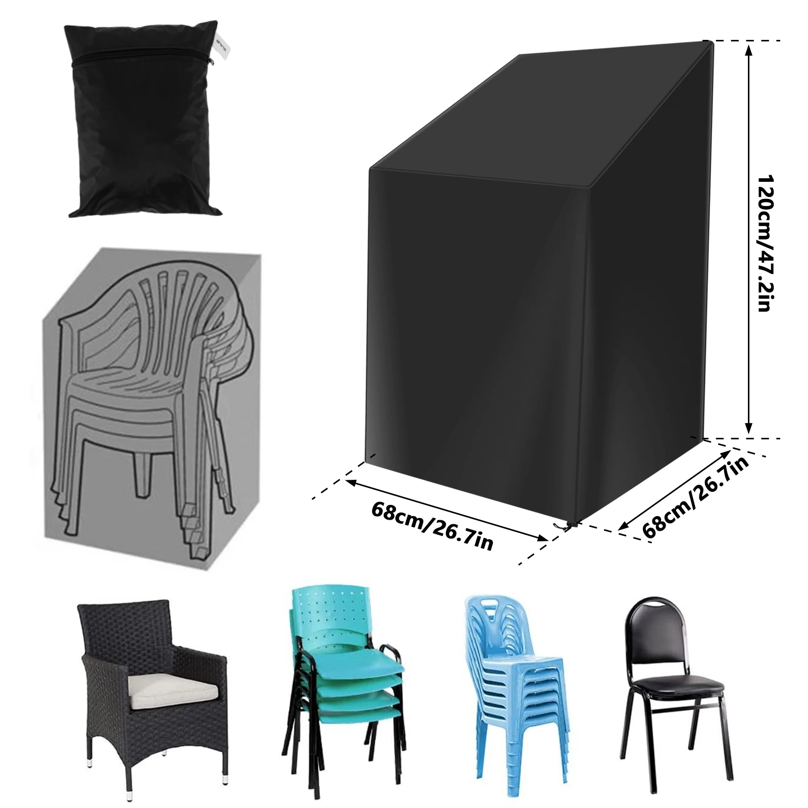 Stacked Chair Dust Cover with  - Outdoor Furniture Paint ulasan dan harga