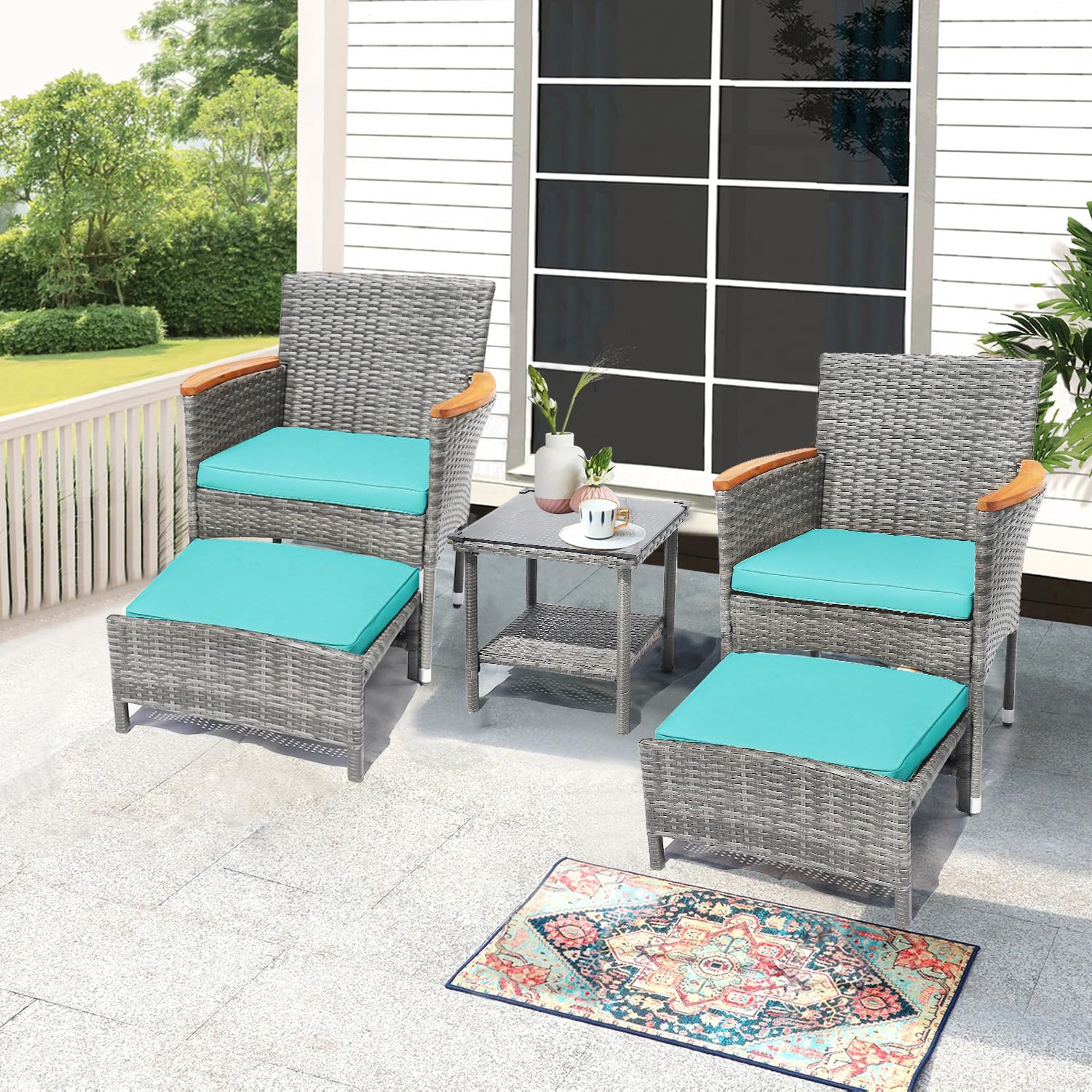 o*-5 PCS Outdoor Patio Furnitu - Outdoor Furniture Ofo ulasan dan harga