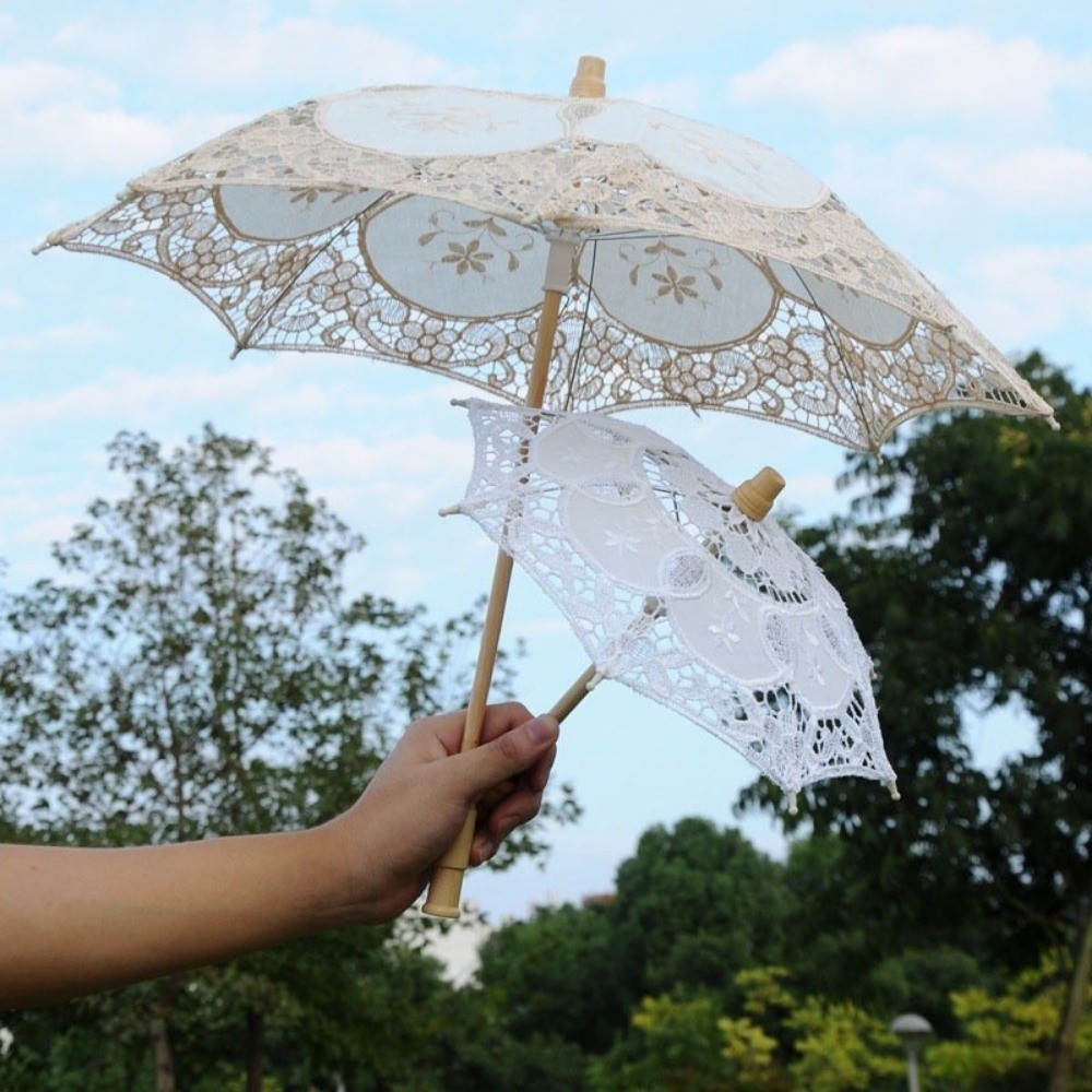 Vintage Large Lace Parasol Umb - Parasol Umbrella Large ulasan dan harga