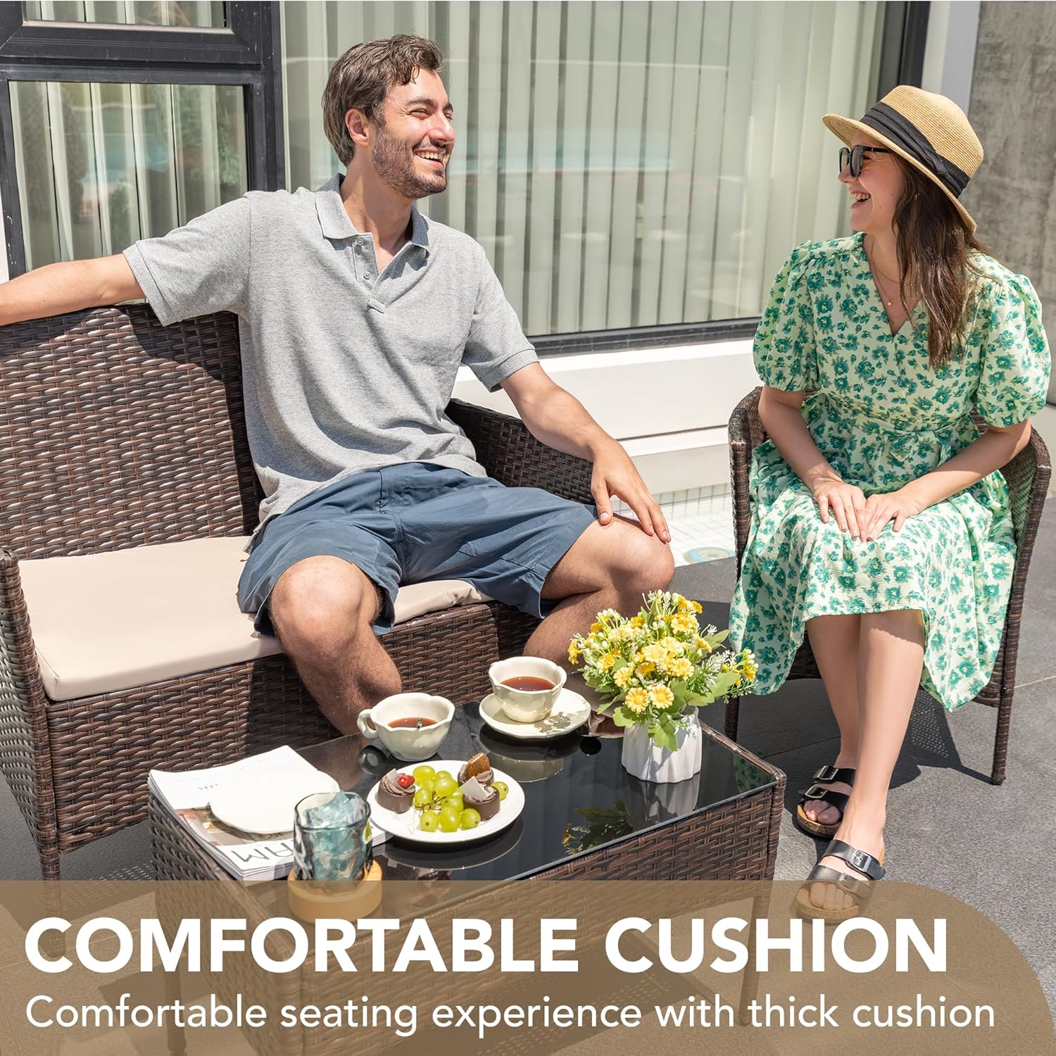 o*-4 Pieces Outdoor Patio Furn - Outdoor Furniture Ofo ulasan dan harga