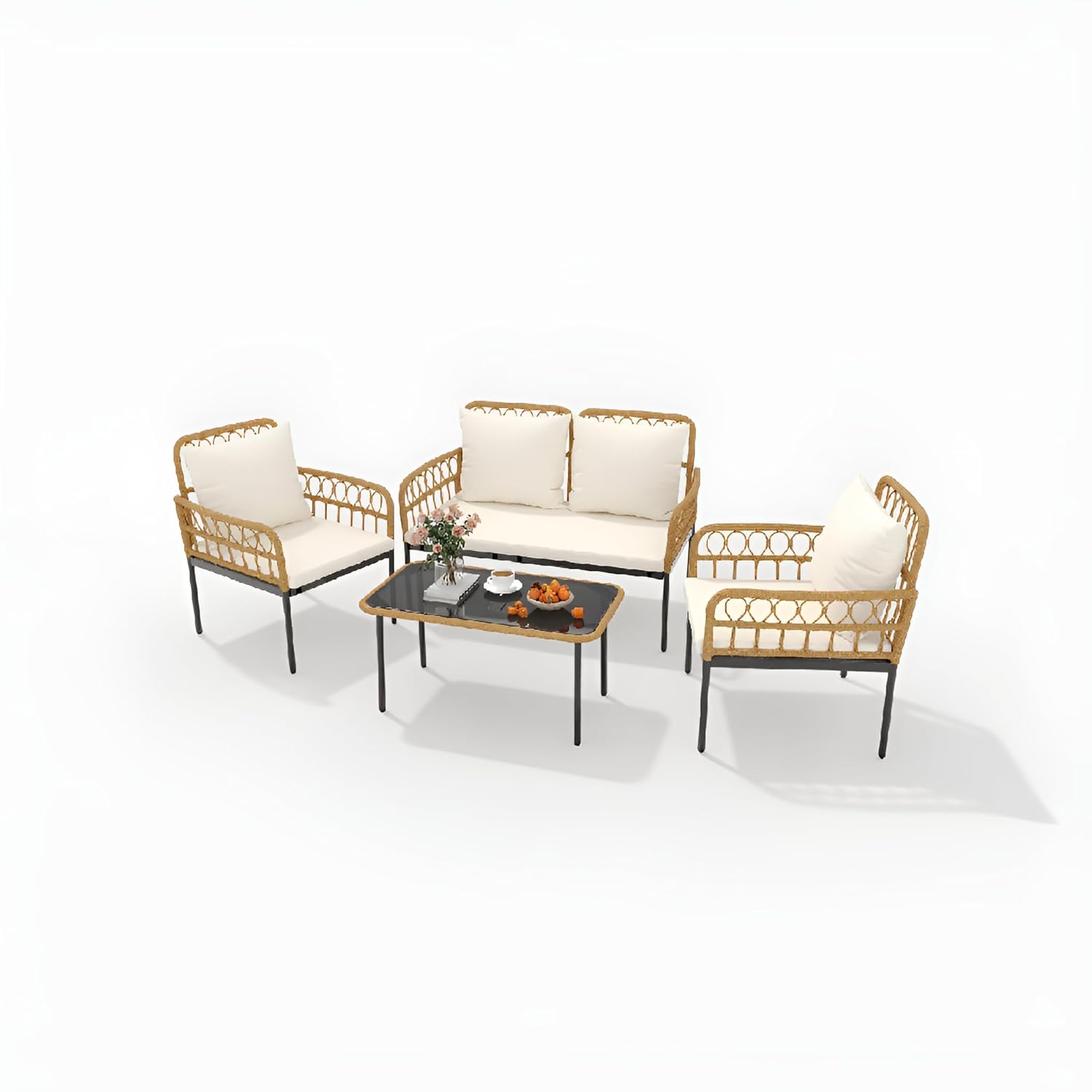 o*-4 Pieces Patio Furniture Se - Outdoor Furniture Ofo ulasan dan harga