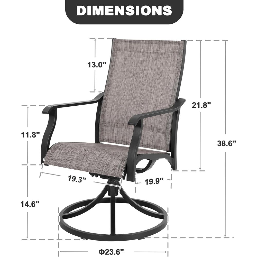 Swivel Patio Chair Set o 2, Al - Outdoor Furniture Ofo ulasan dan harga