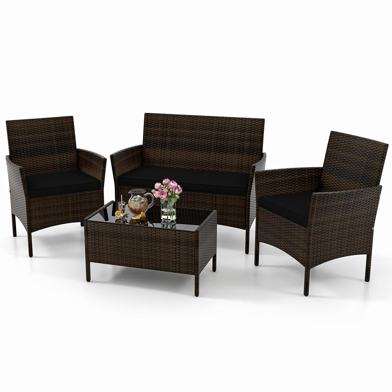 o*-4 Piece Patio Furniture Set - Outdoor Furniture Ofo ulasan dan harga