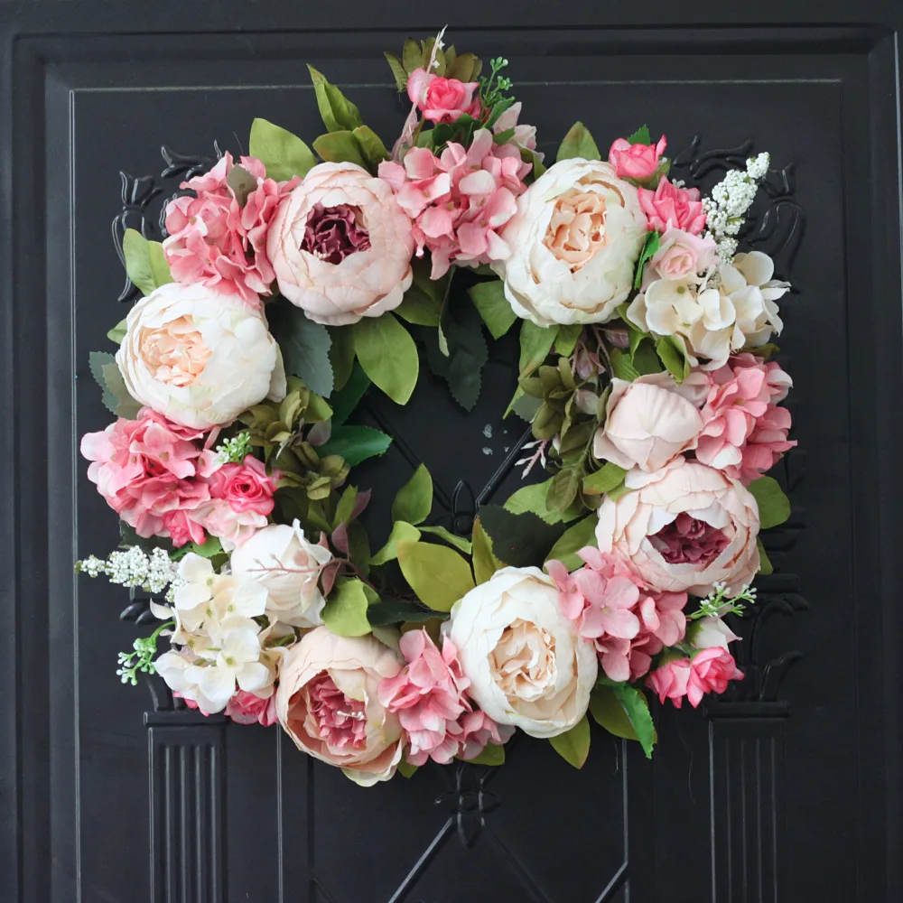 Artificial Peony Wreath Garlan - Outdoor Furniture Rh ulasan dan harga
