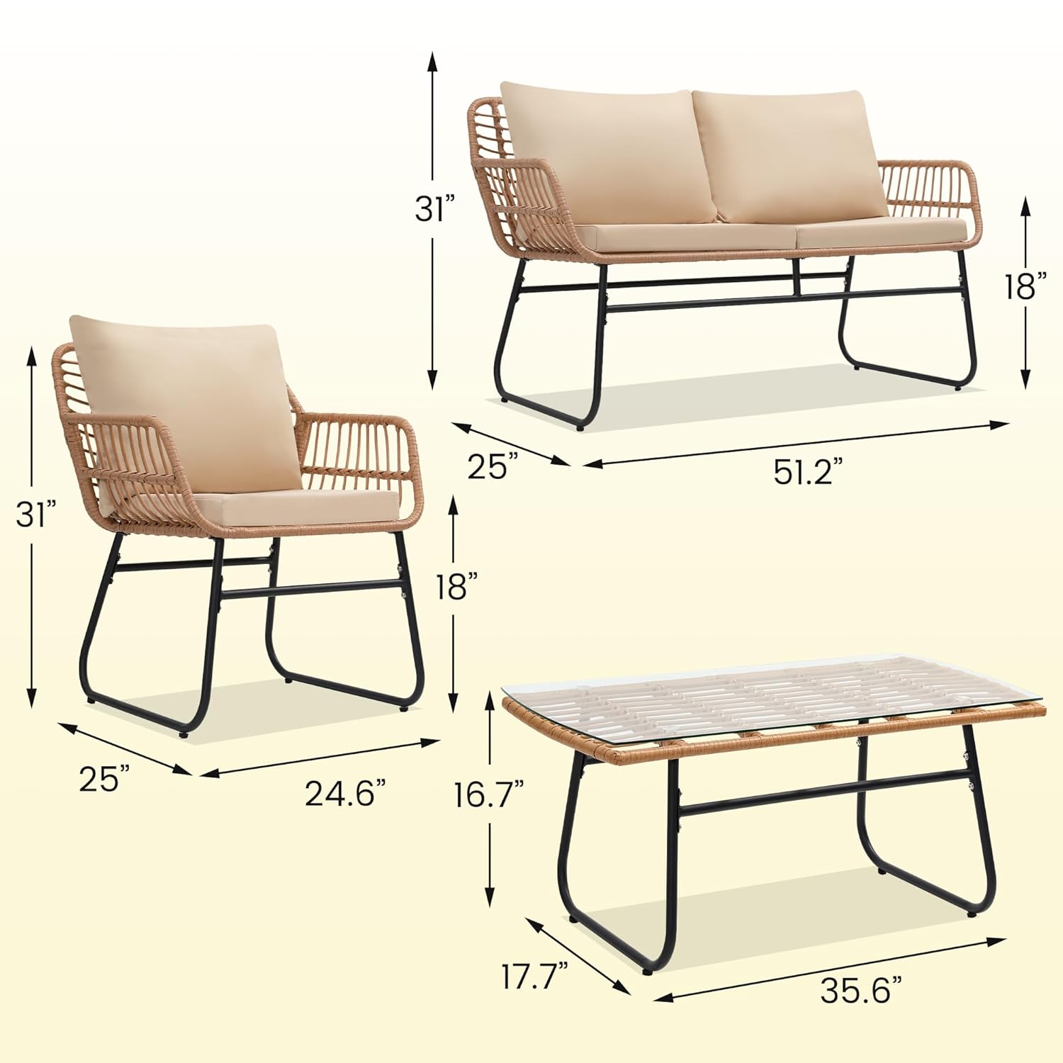 o*-4 Piece Patio Bistro Outdoo - Outdoor Furniture Ofo ulasan dan harga