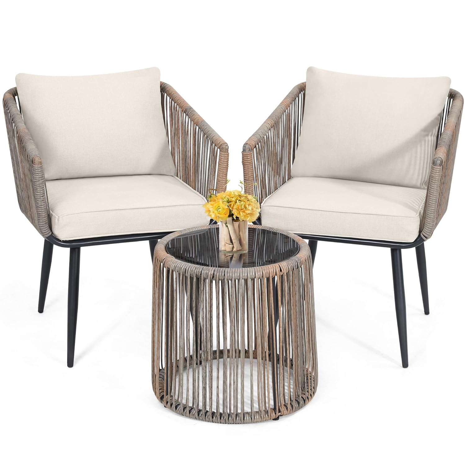 o*-4 Piece Patio Bistro Outdoo - Outdoor Furniture Ofo ulasan dan harga