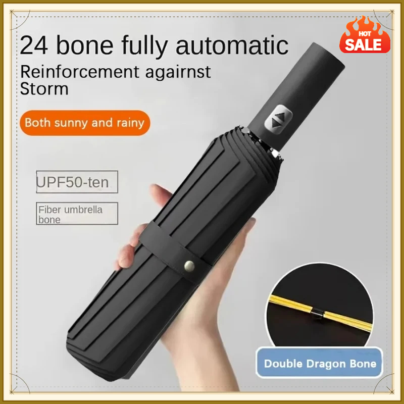 24 Bones 106cm Automatic Foldi - Parasol Umbrella Large ulasan dan harga