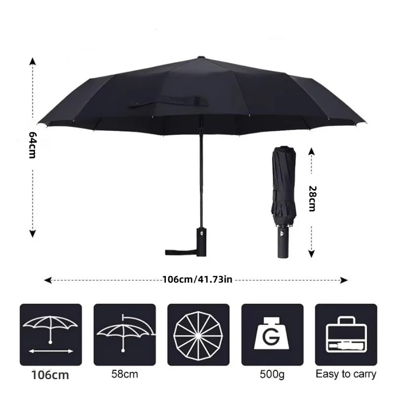 24 Bones 106cm Automatic Foldi - Parasol Umbrella Large ulasan dan harga