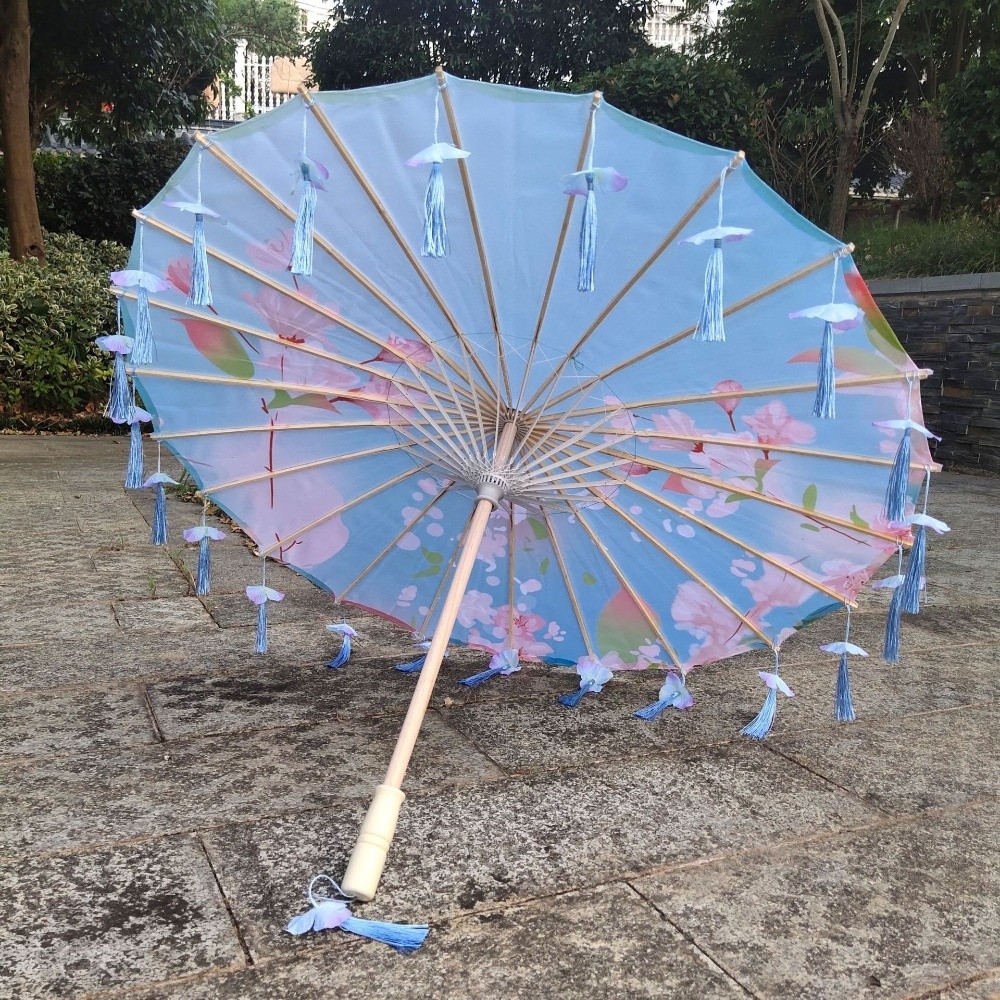 Chinese Japanese Art Silk Para - Parasol Umbrella Large ulasan dan harga